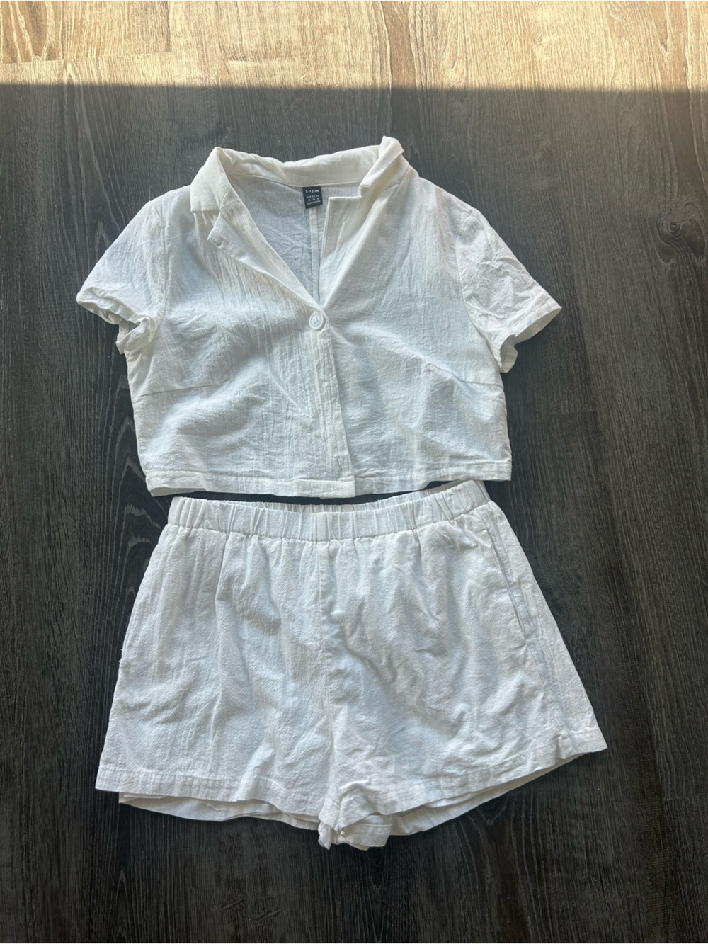 White linen Two-Piece Set